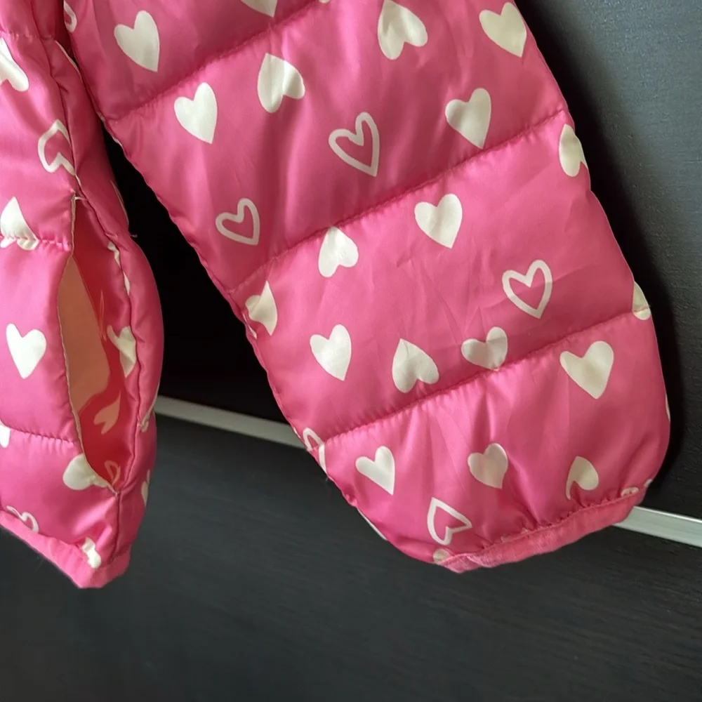 Epic Threads Girls Packable Pink Heart Puffer Jacket